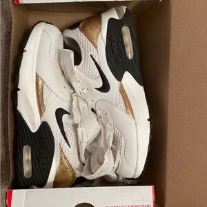 Nike Air Max White and Metallic Gold Shoes - 8.5 Women’s